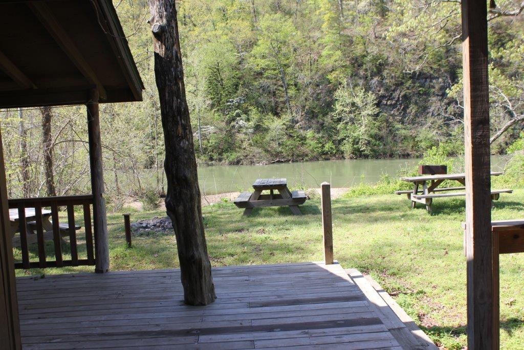 River cabins view of the Jack's Fork River from the deck